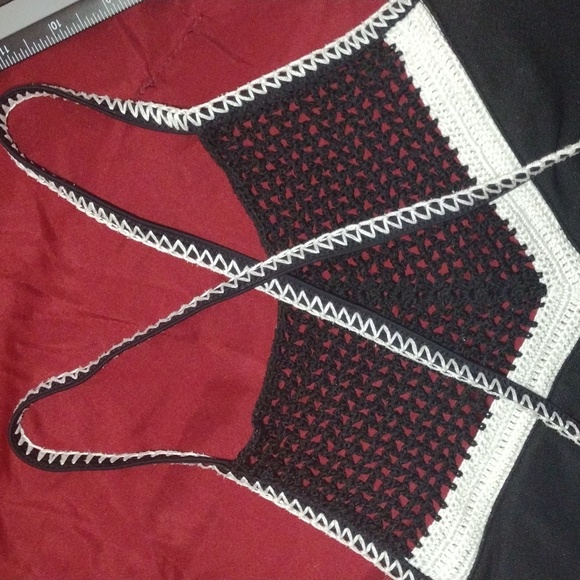 Time & Tru Tropical Boho Crochet Swim Halter Size L New No Tags - Picture 8 of 9